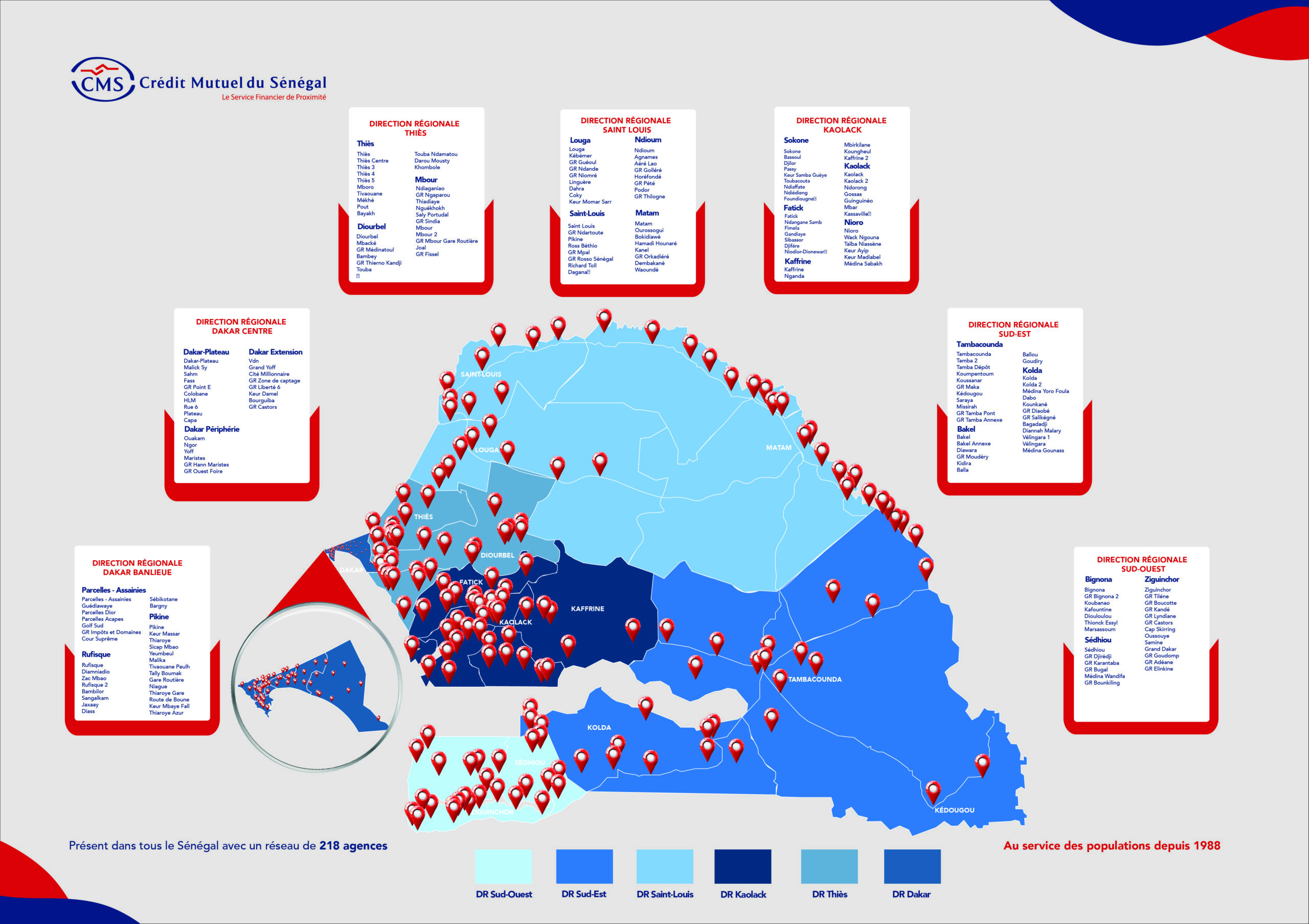 Carte du réseau CMS Sénégal